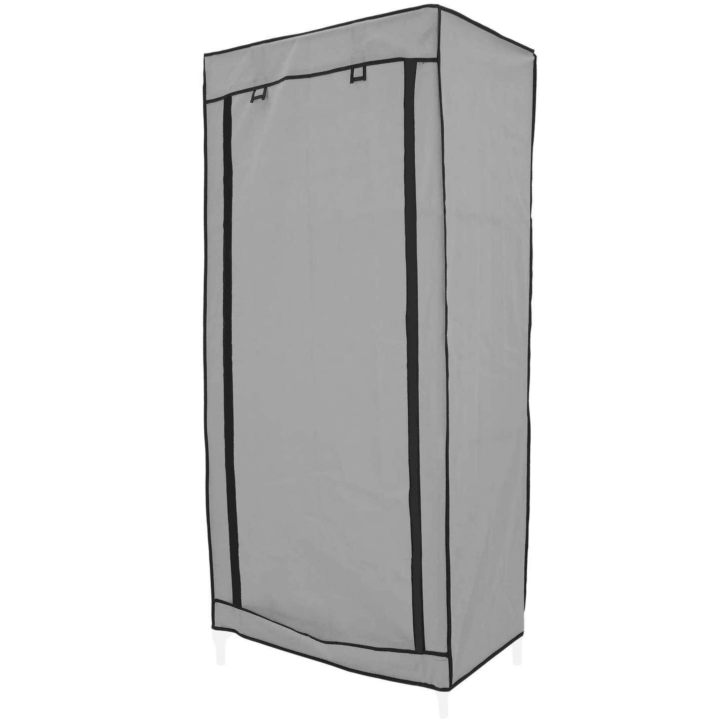 Armario Ropero Guardarropa De Tela Desmontable 70 X 45 X 155 Cm Gris Con Puerta Enrollable_0