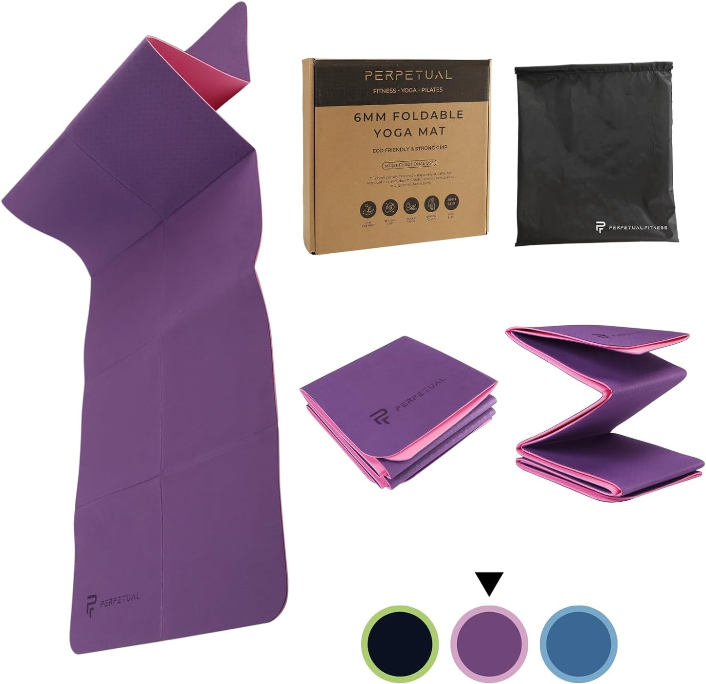 Esterilla De Yoga Perpetual Plegable - Colchoneta Antideslizante 6mm - Incluye Bolsa Transporte - Mat Ideal Viajes_0