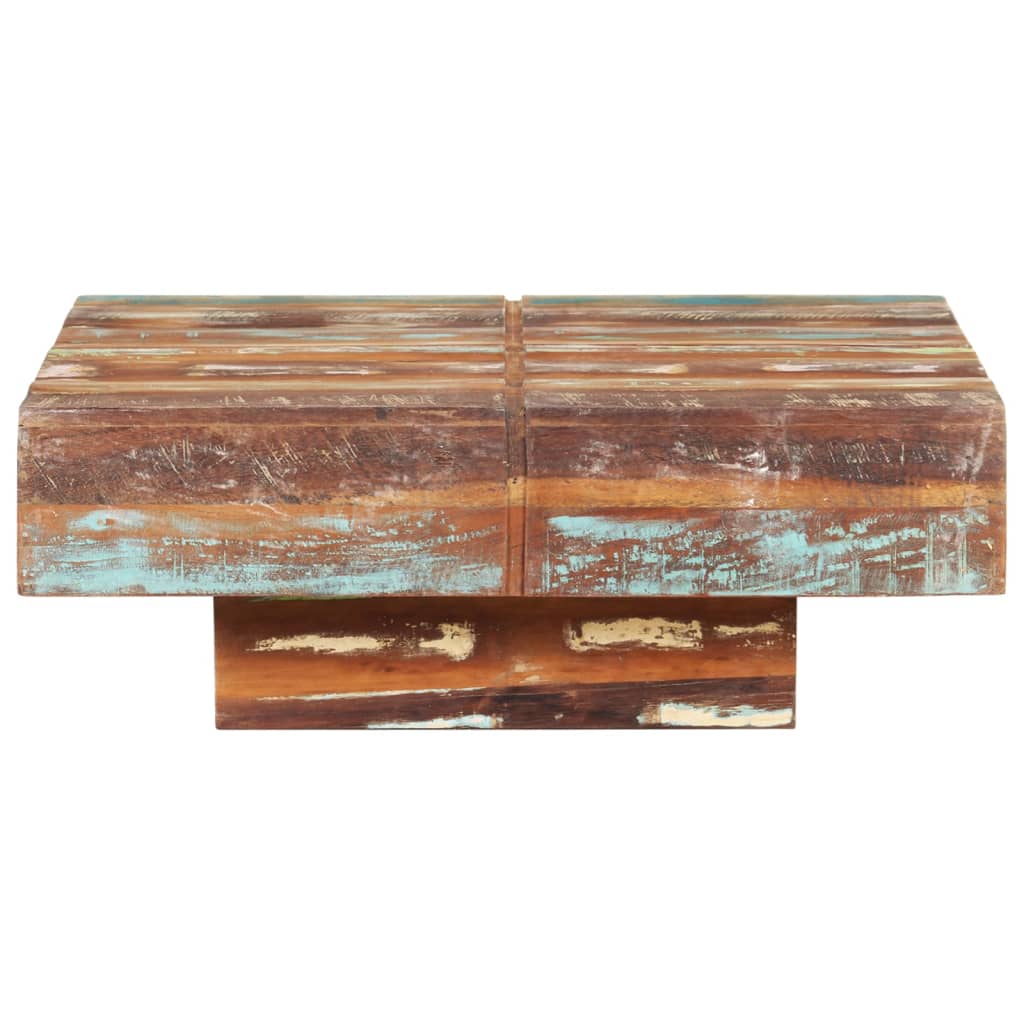 Mesa De Centro De Madera Maciza Reciclada 80x80x28 Cm_0