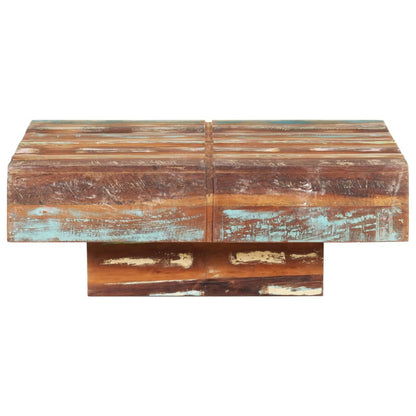 Mesa De Centro De Madera Maciza Reciclada 80x80x28 Cm_0