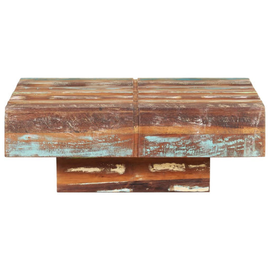Mesa De Centro De Madera Maciza Reciclada 80x80x28 Cm_0