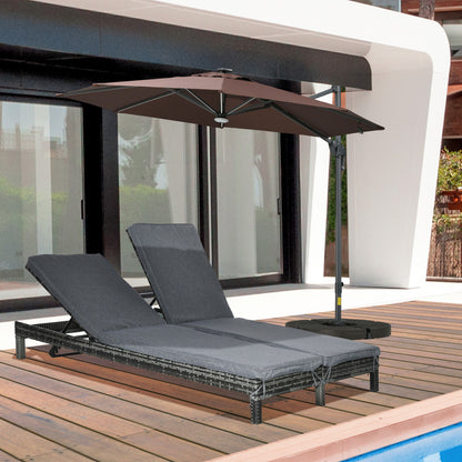 Outsunny Tumbona De Ratán 2 Plazas Con Cojines Acolchados Respaldo Regulable 220_1