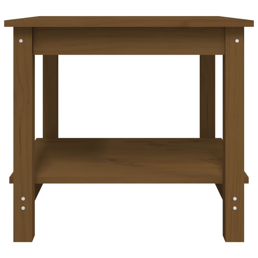 Mesa De Centro Madera Maciza De Pino Marrón Miel 50x50x45 Cm_3