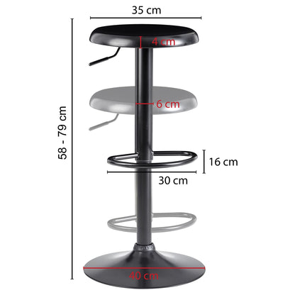 Taburete Negro Sin Respaldo 58 - 79 Cm_3