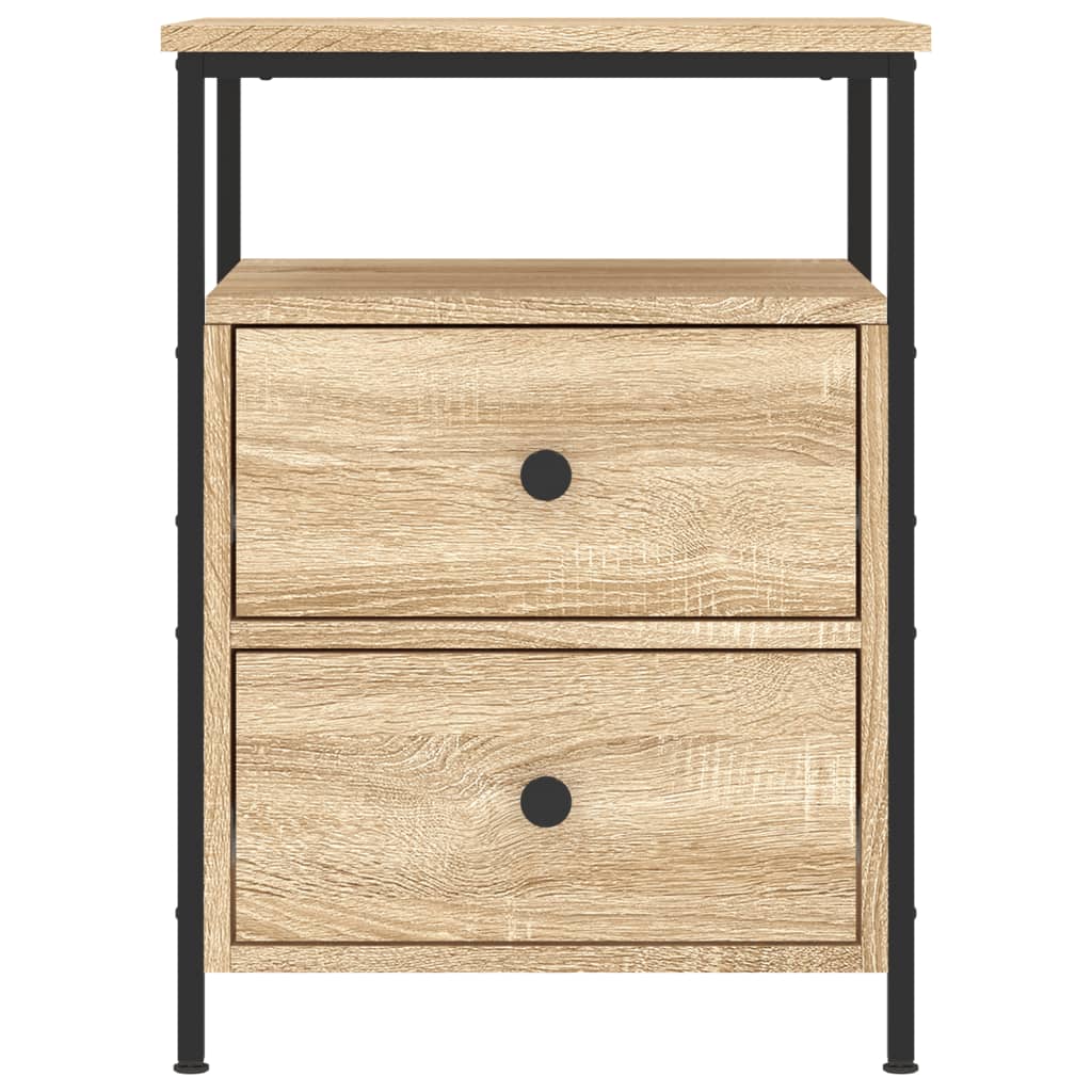 Mesita De Noche Madera De Ingeniería Roble Sonoma 44x45x60 Cm_3