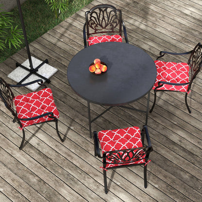Outsunny Conjunto De Cojines Para Sillas De Comedor 48x48x7 Cm Rojo_3