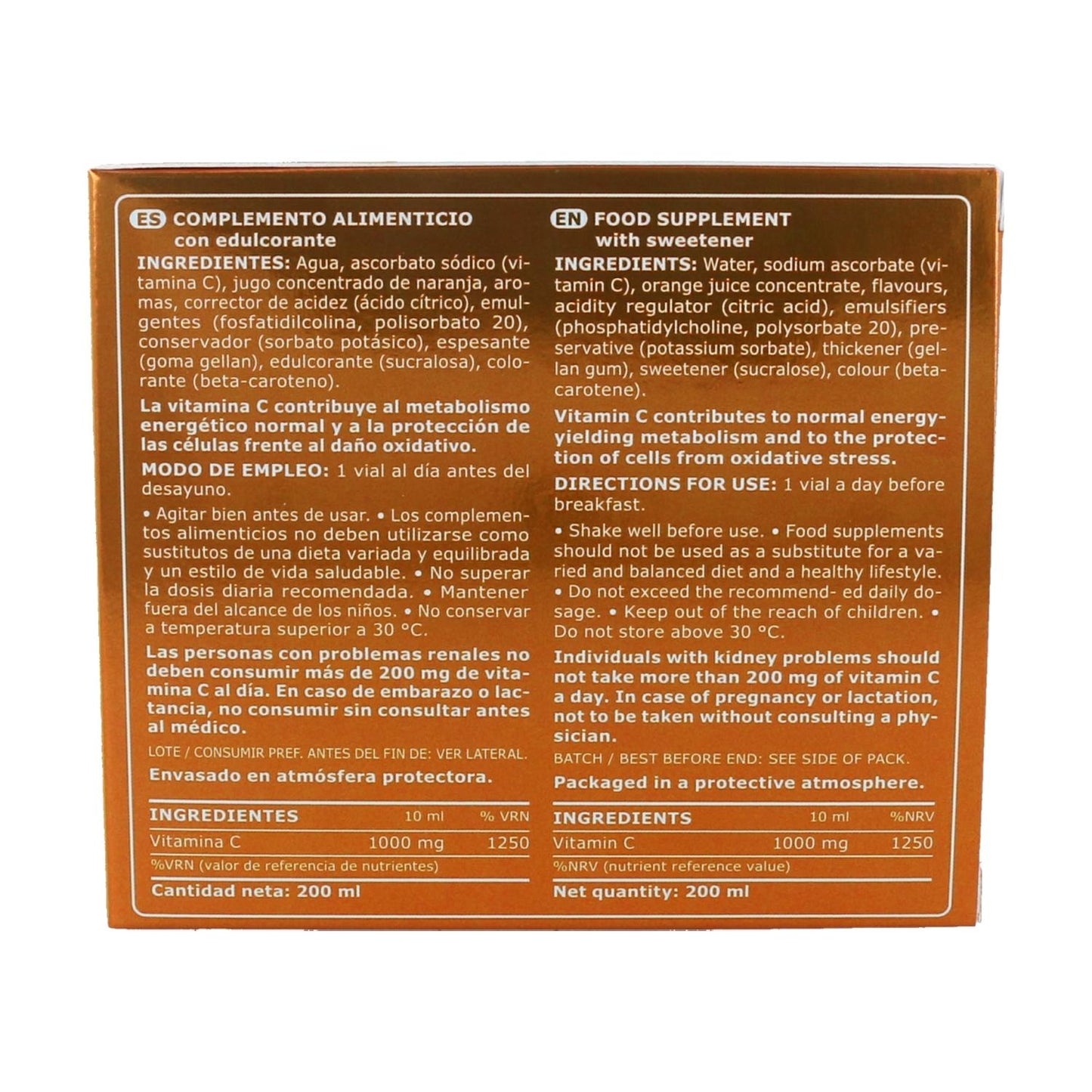 Embalagem de 2 frascos de vitamina C lipossomal Marnys 20