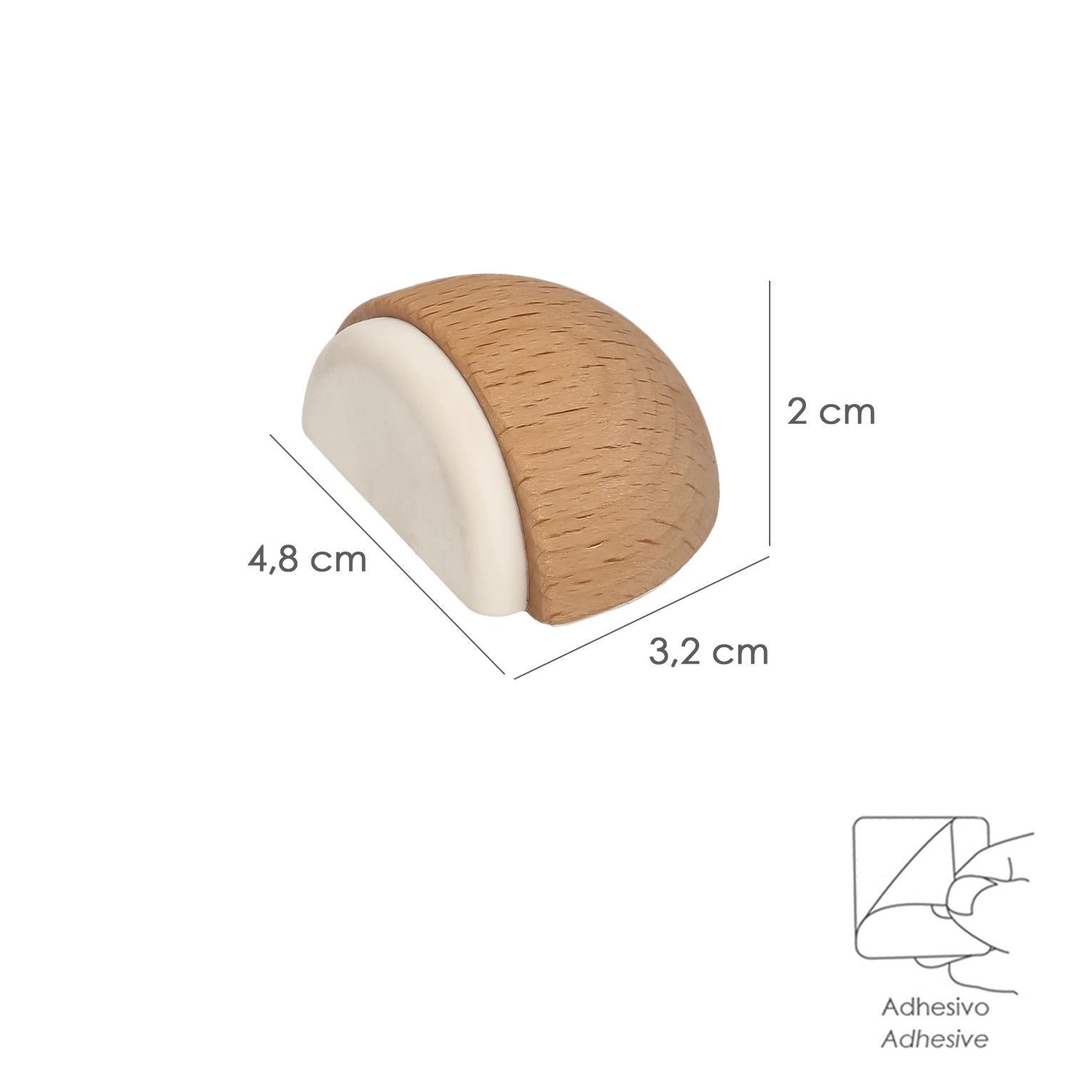 Tope Puerta Adhesivo Madera Media Luna Roble_1