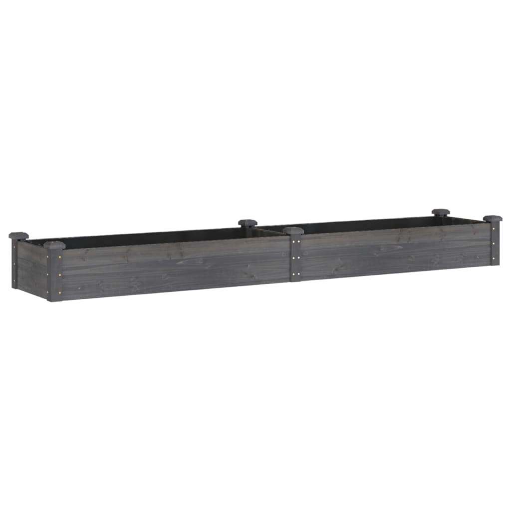 Jardinera Arriate Con Forro Madera Abeto Gris 240x45x25 Cm_0
