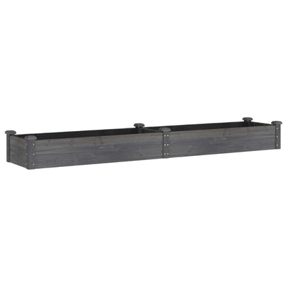 Jardinera Arriate Con Forro Madera Abeto Gris 240x45x25 Cm_0