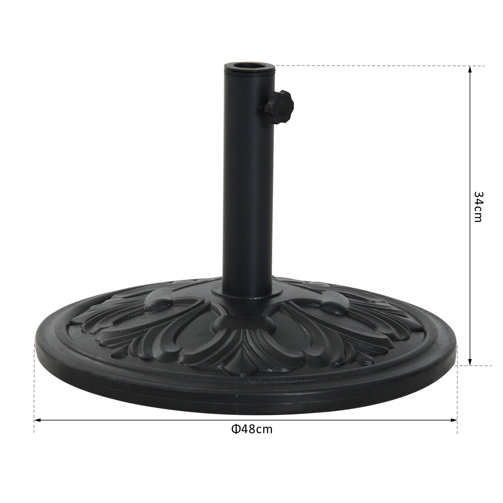 Outsunny Base De Sombrilla Redondo Peso 13 Kg De Hdpe Y Cemento Ø48x34 Cm Negro_2