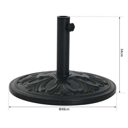 Outsunny Base De Sombrilla Redondo Peso 13 Kg De Hdpe Y Cemento Ø48x34 Cm Negro_2