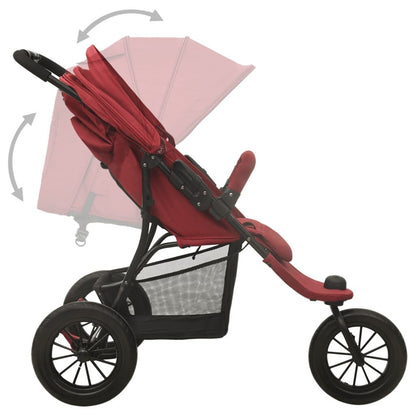 Vidaxl Cochecito De Bebé De Acero Rojo_4