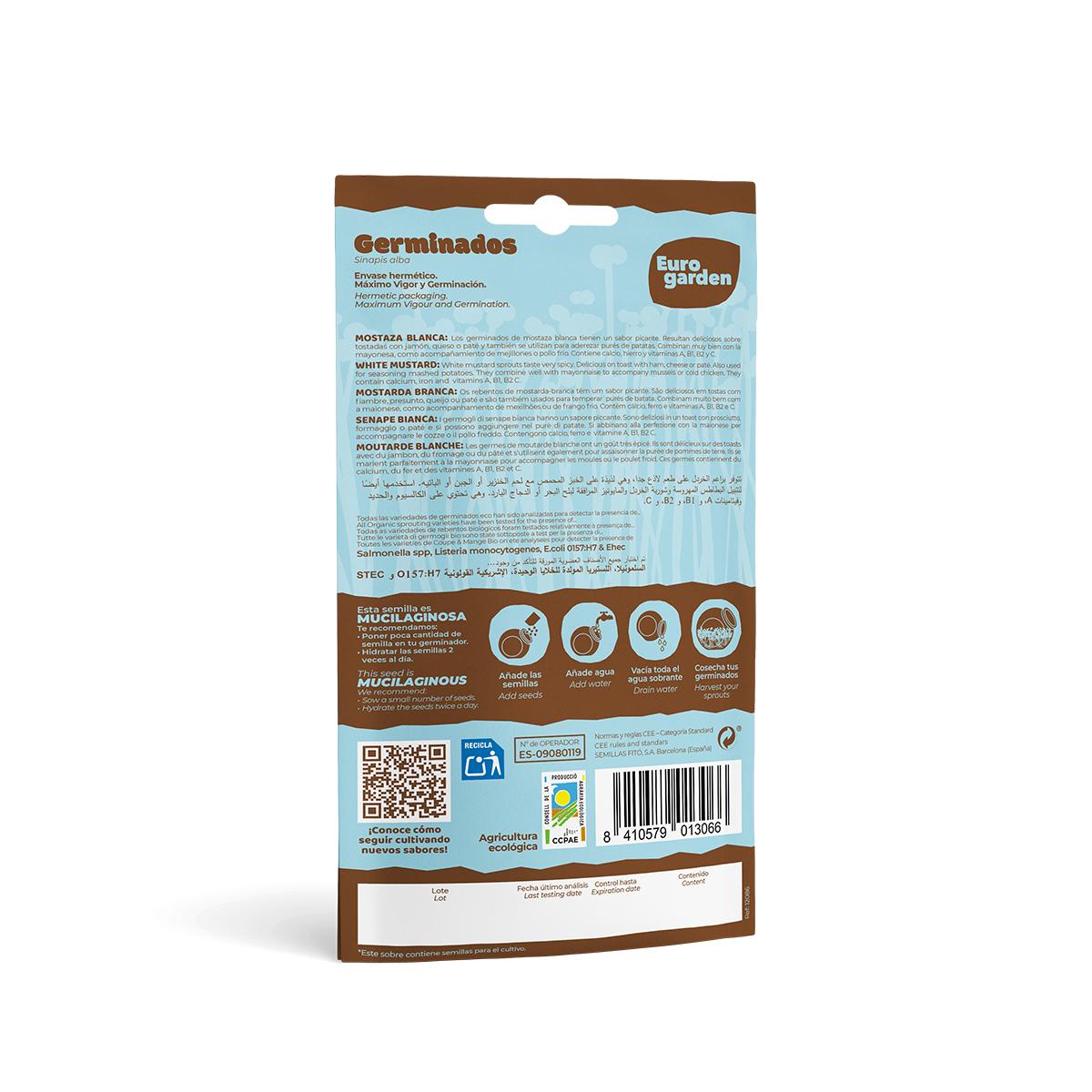 Sementes germinadas biológicas de mostarda branca Eurogarden