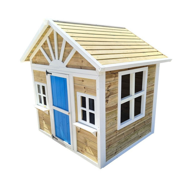 Casita Infantil De Madera Por Paneles Masgames Visby Azul._1