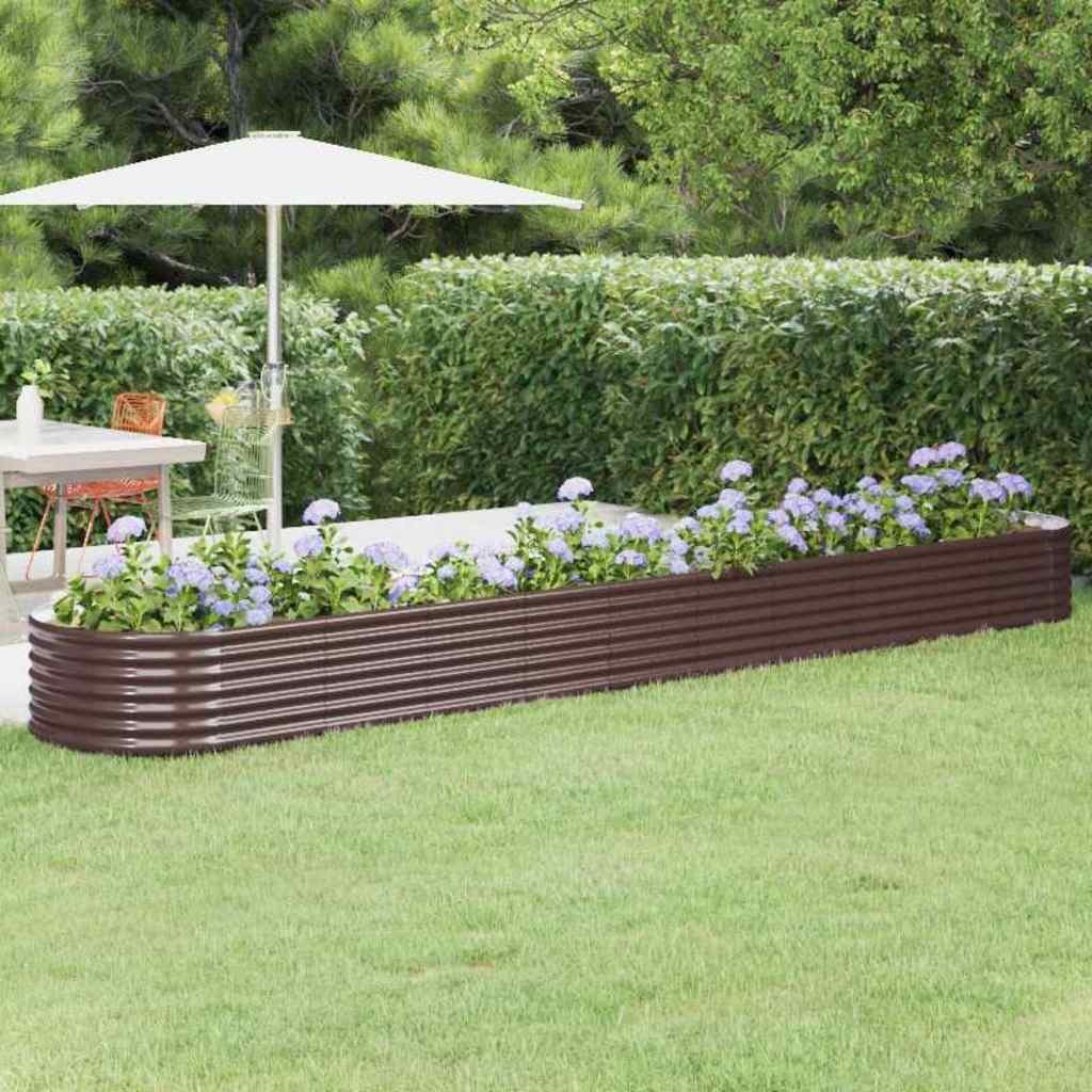 Jardinera Arriate Acero Galvanizado Marrón 440x80x36 Cm_1