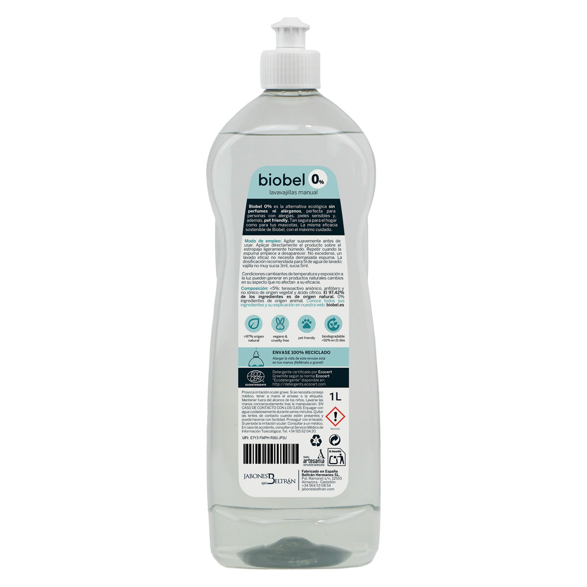 Máquina de lavar loiça manual Biobel 0% 1L