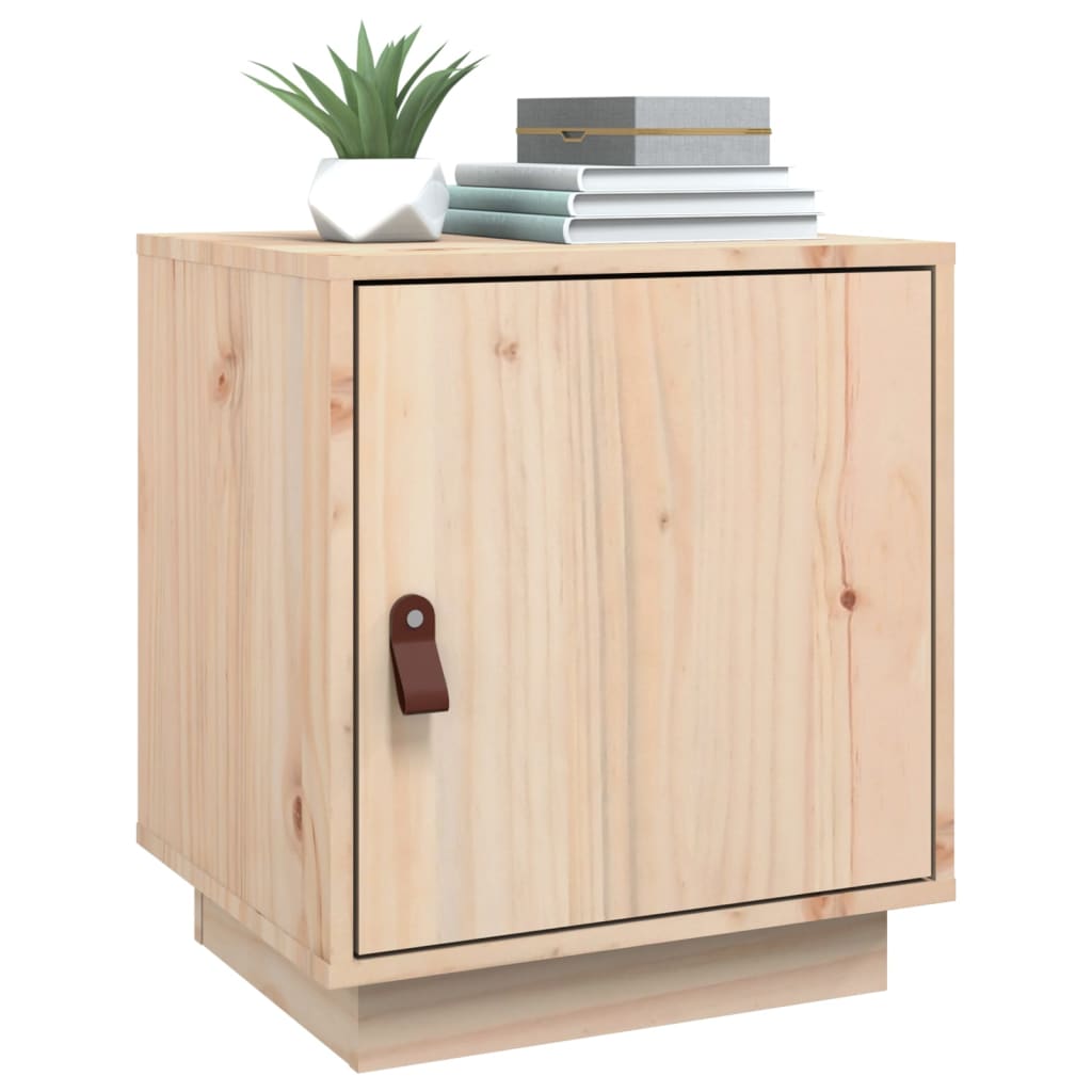 Mesita De Noche Madera Maciza De Pino 40x34x45 Cm_2