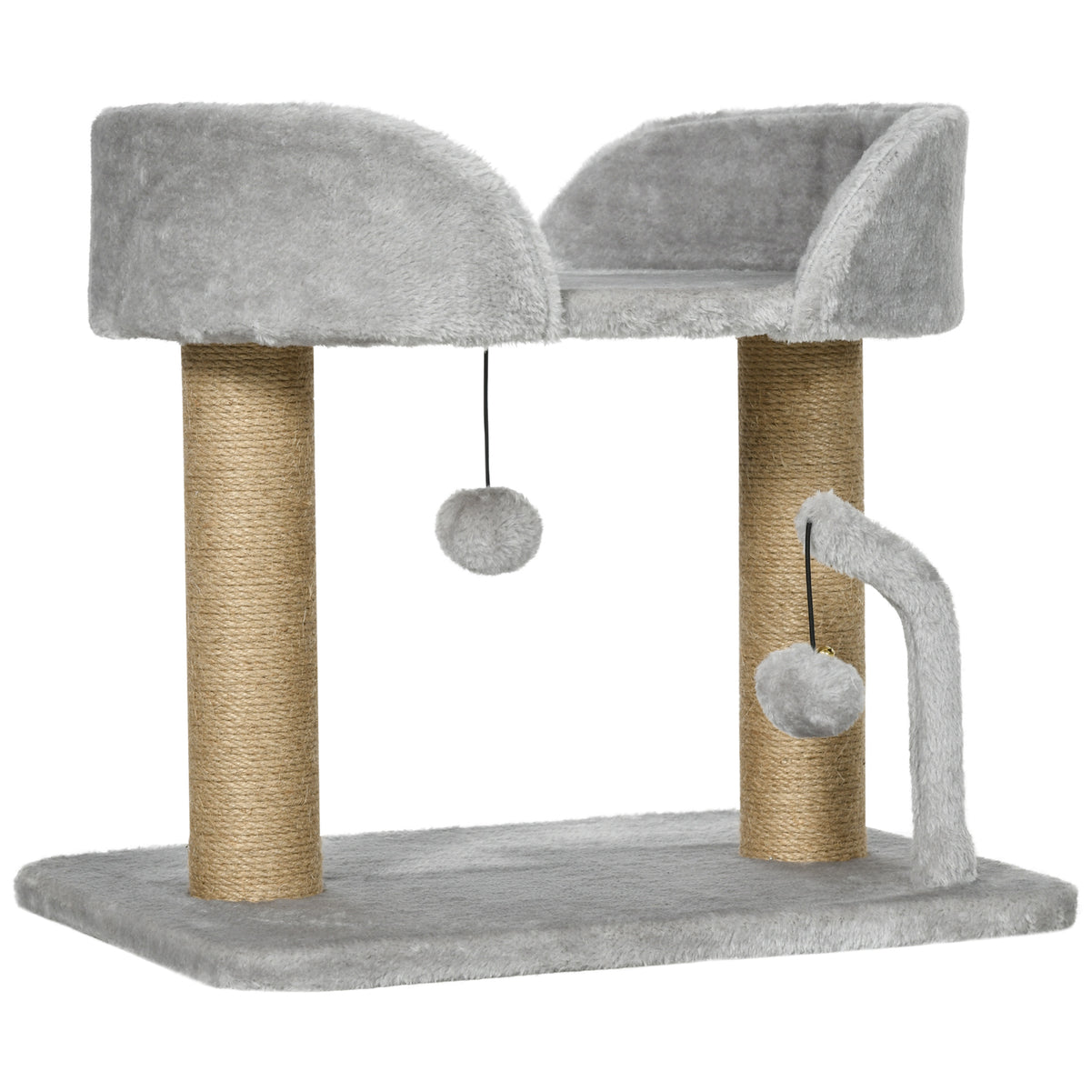 Pawhut Árbol Rascador Para Gatos Pequeños Altura 42 Cm 48x38x42 Cm Gris Claro_1