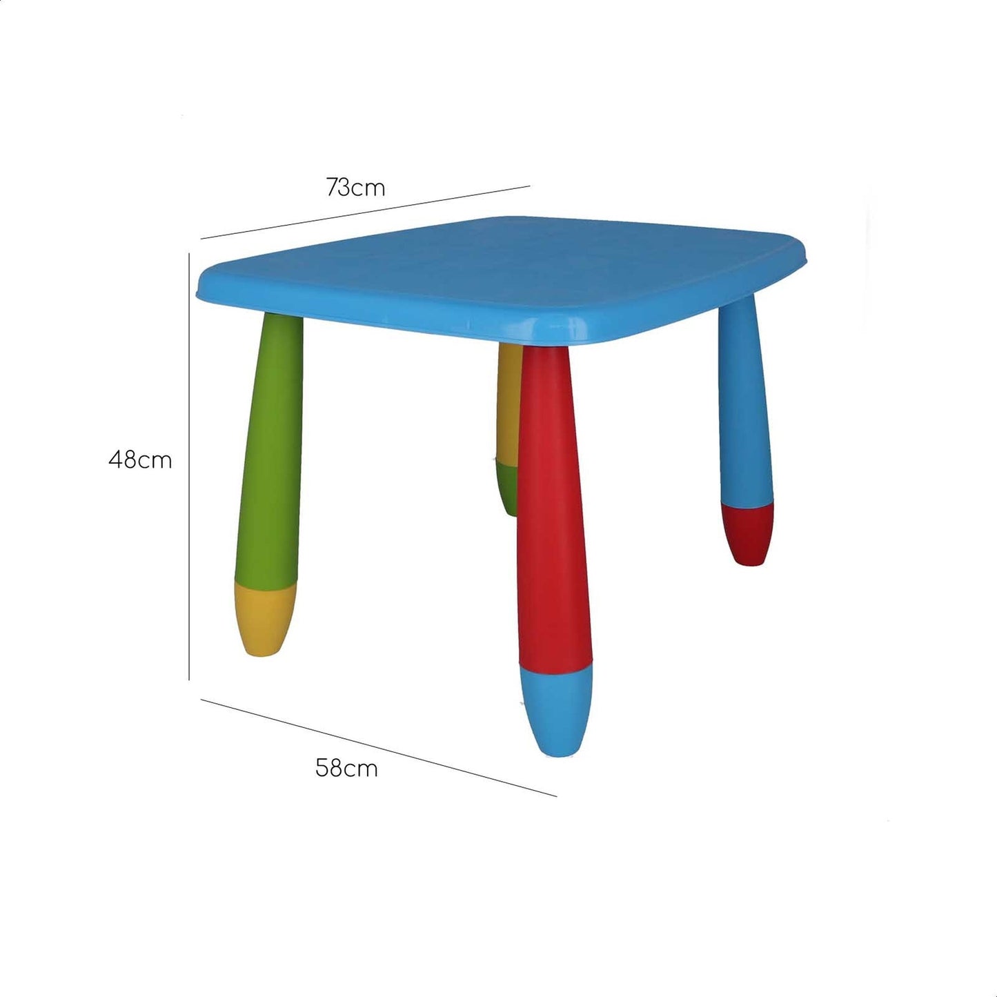 Mesita Infantil Rectangular Azul Y 2 Sillas_3