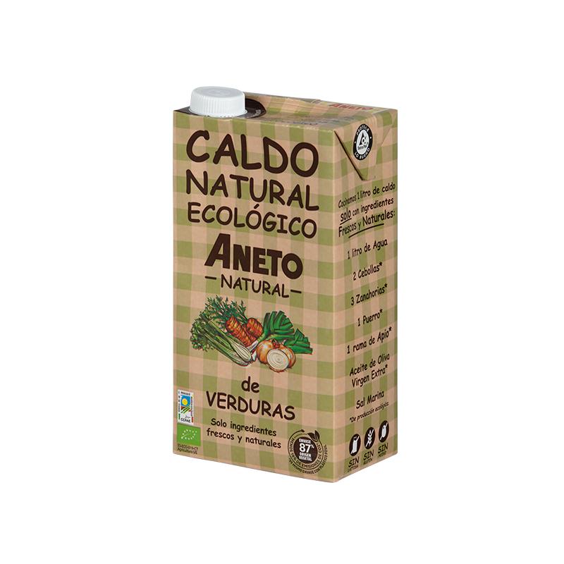 Pacote de caldo de legumes biológico Aneto 1L + 1L de caldo de cebola biológico oferta