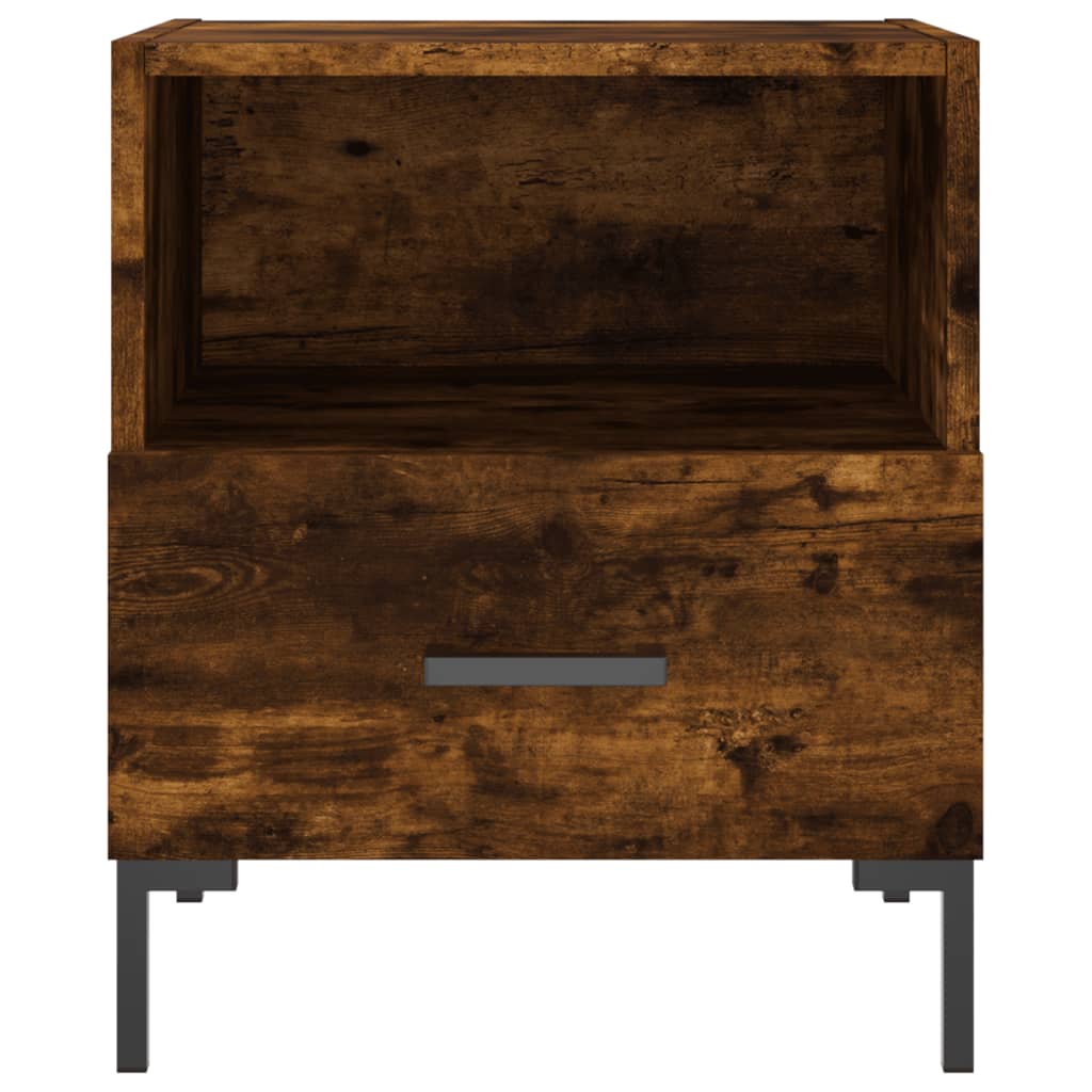 Mesita De Noche Madera Ingeniería Roble Ahumado 40x35x47,5 Cm_2