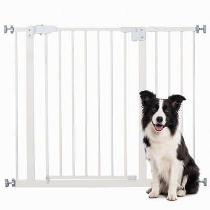 Pawhut Barrera De Seguridad Con Longitud Ajustable 74-97,5x76,2 Cm Blanco_0