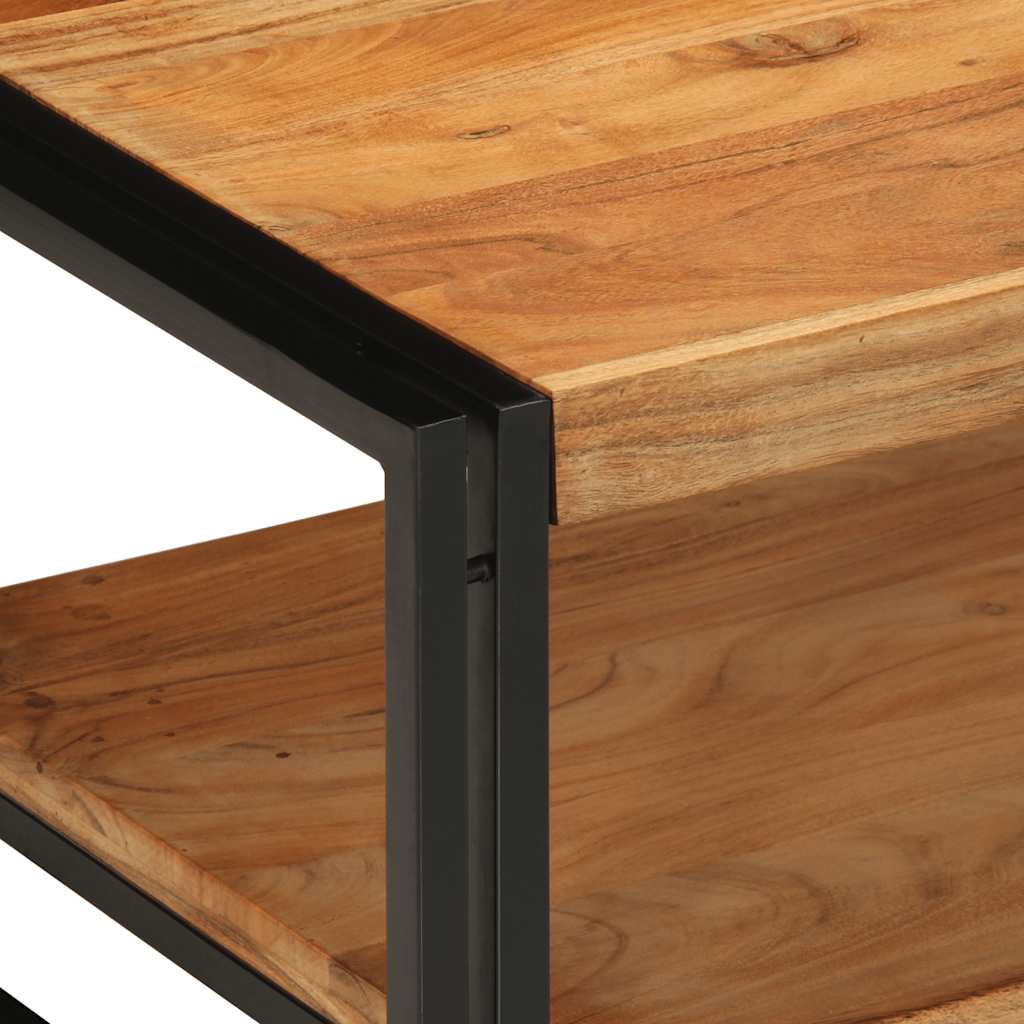 Mesa De Centro Madera Maciza De Acacia 70x50x38 Cm_4