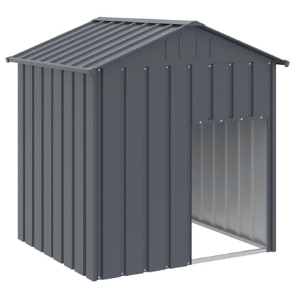 Caseta Perros Con Tejado Acero Galvanizado Gris 117x103x123cm_0
