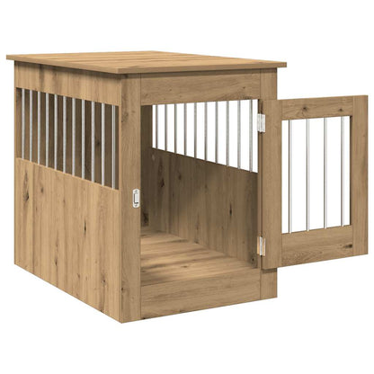 Jaula Para Perros Madera Ingeniería Roble Artesanal 55x80x68 Cm_3