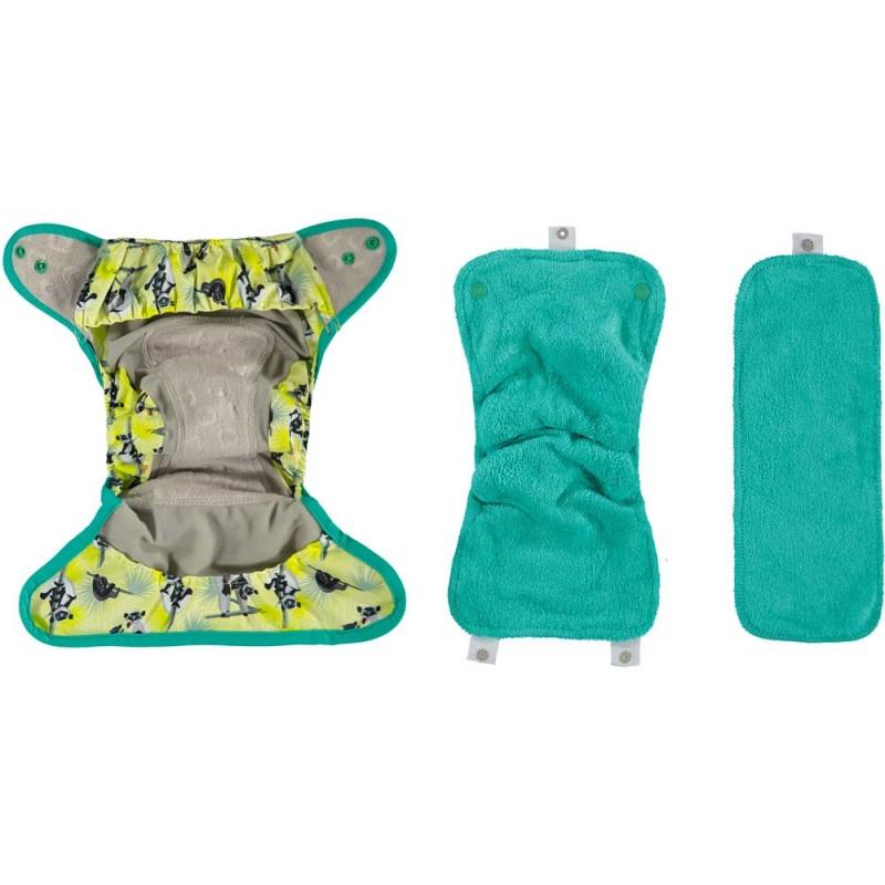 Fralda reutilizável de bambu Lemur Close Parent Pop-in com botões de pressão