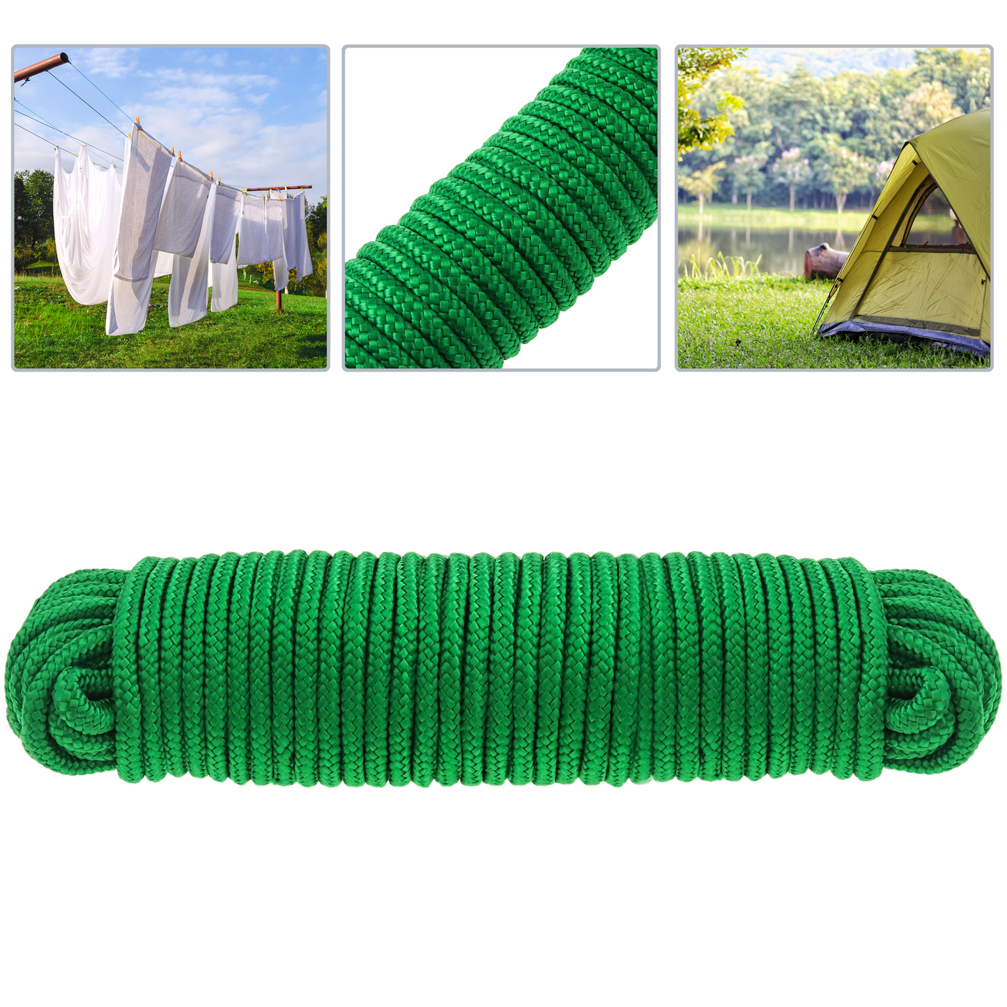 Cuerda Trenzada Multifilamento Pp 20 M X 6 Mm Verde_1