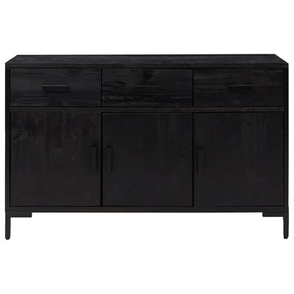 Aparador De Madera Maciza De Pino Negro 110x35x70 Cm / Vetonek_2