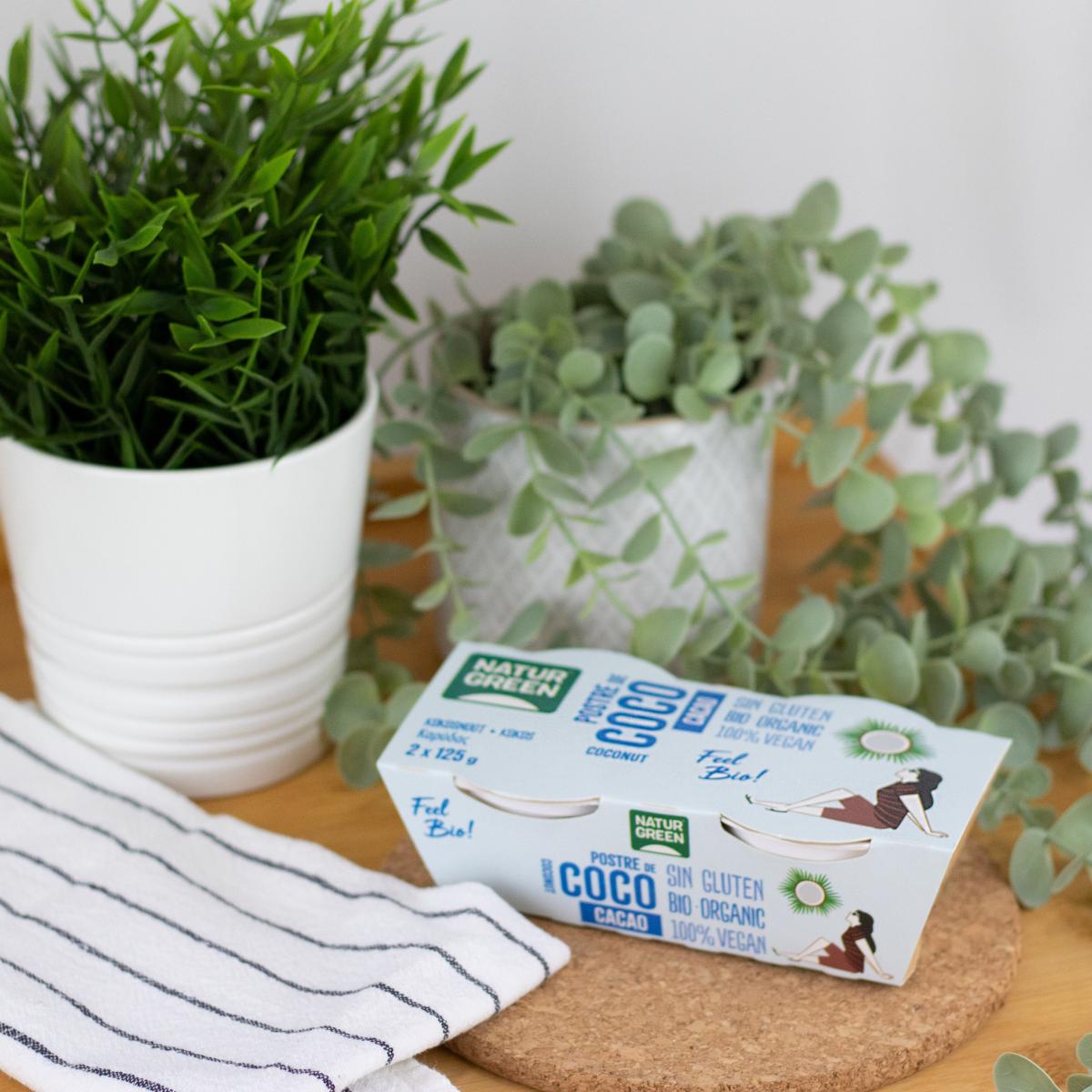 Sobremesa de Coco e Cacau Naturgreen, 2 x 125 g
