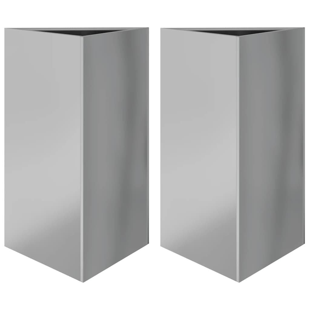 Jardineras Triangulares 2 Uds Acero Galvanizado 50x43x75 Cm_0