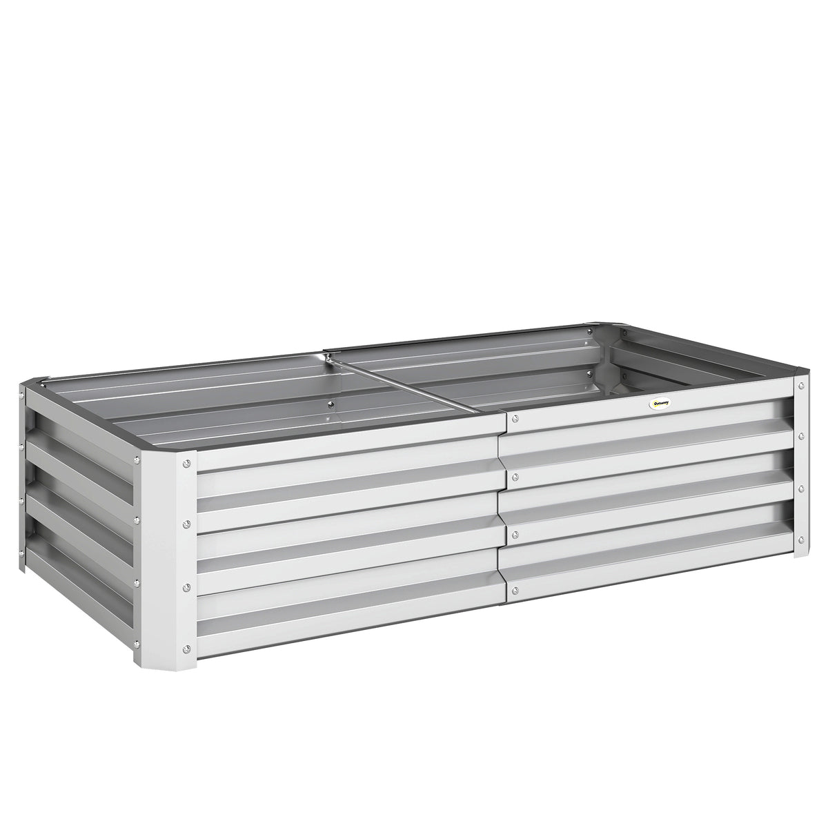 Outsunny Jardinera Elevada Rectangular De Acero Galvanizado 120x60x30,5 Cm Plata_0