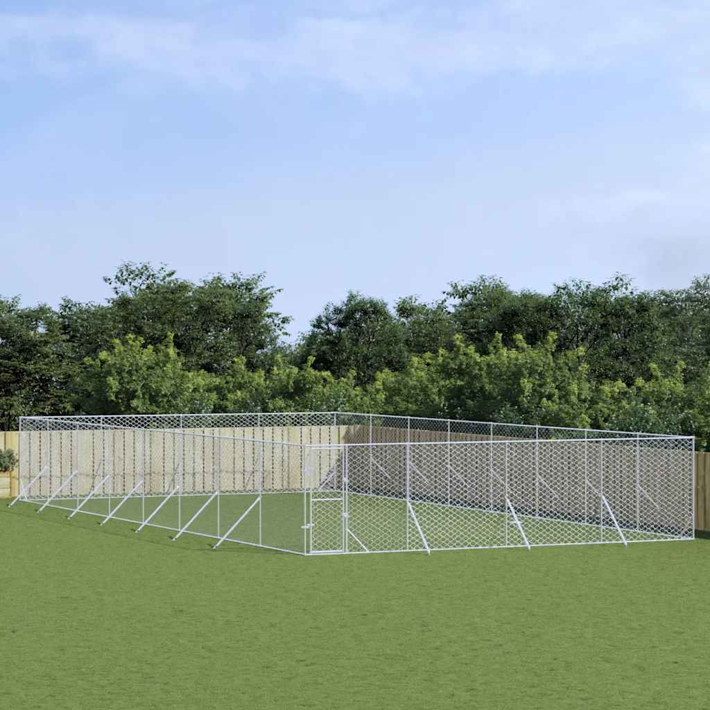 Perrera De Exterior Acero Galvanizado Plateado 8x16x2 M_1