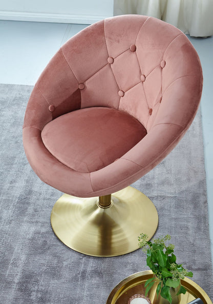 Silla Terciopelo Rosa / Dorado Giratoria_4