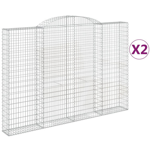 Cestas De Gaviones 2 Uds Forma De Arco Hierro 300x30x200/220 Cm_0
