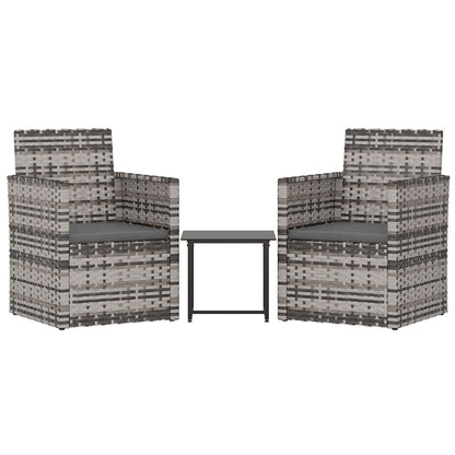 Vidaxl Muebles De Jardín Con Cojines 3 Piezas Ratán Sintético Gris_0