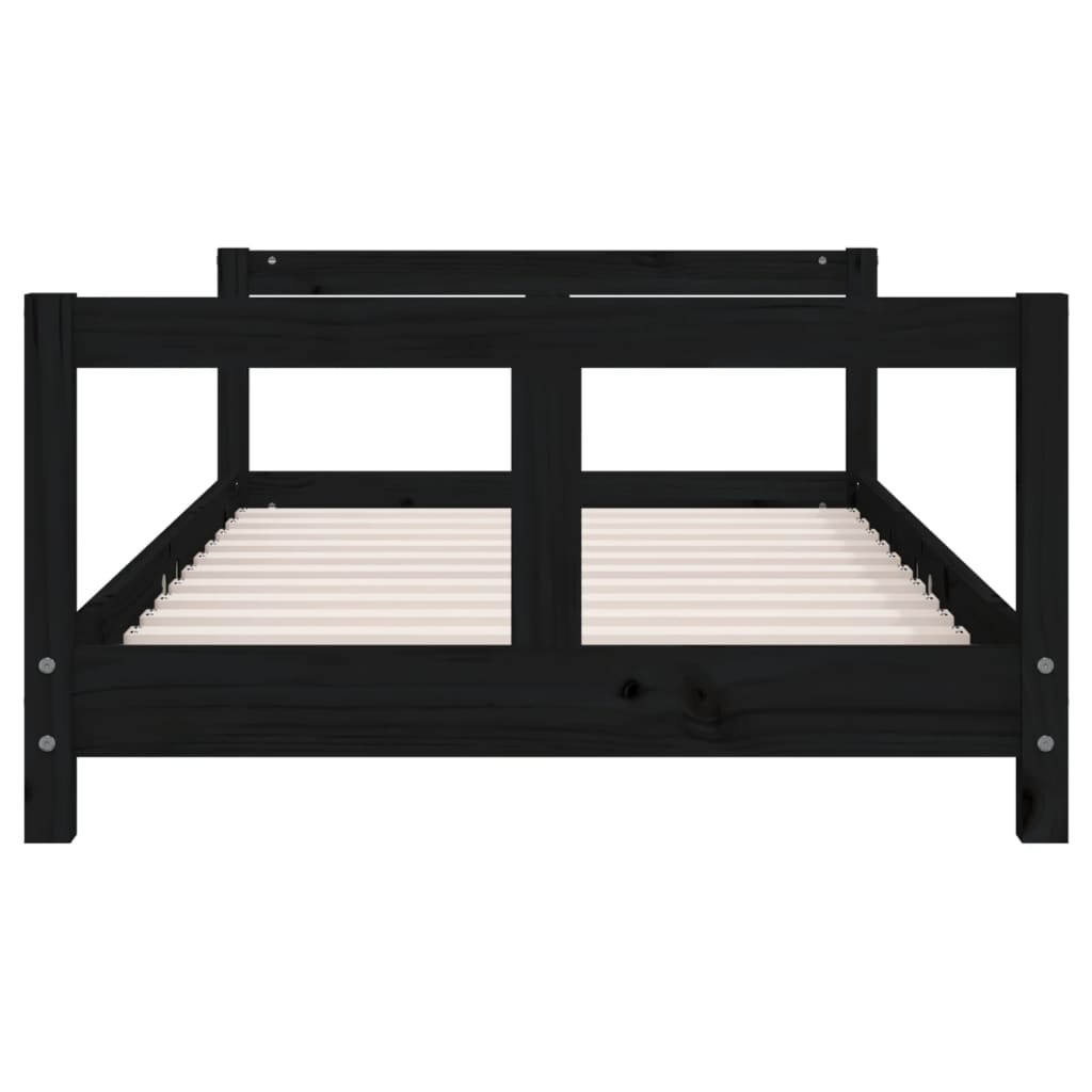 Estructura De Cama Para Niños Madera De Pino Negro 80x160 Cm / Vetonek_5
