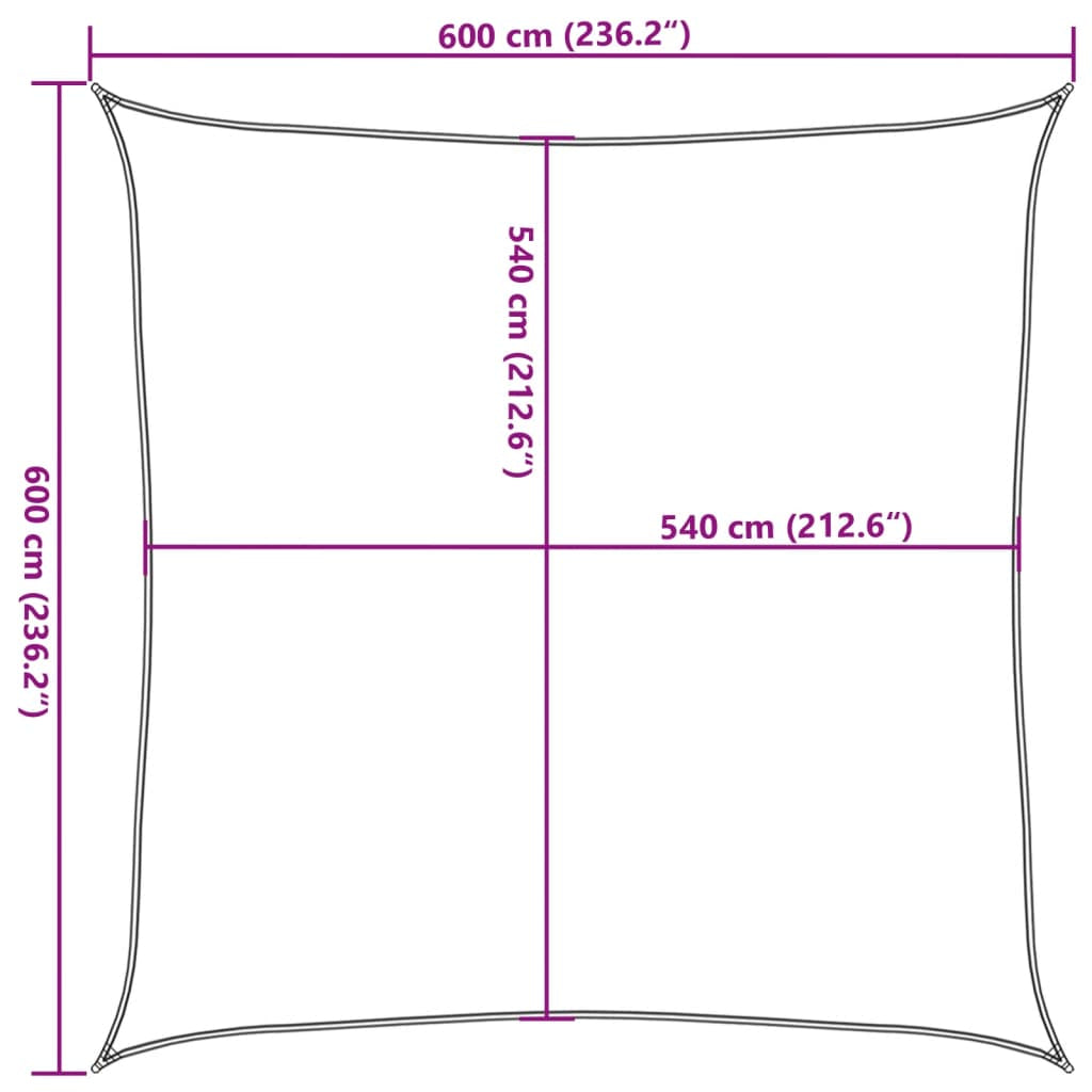 Vidaxl Toldo De Vela Terracota Hdpe 160 G/m² 6x6 M_2