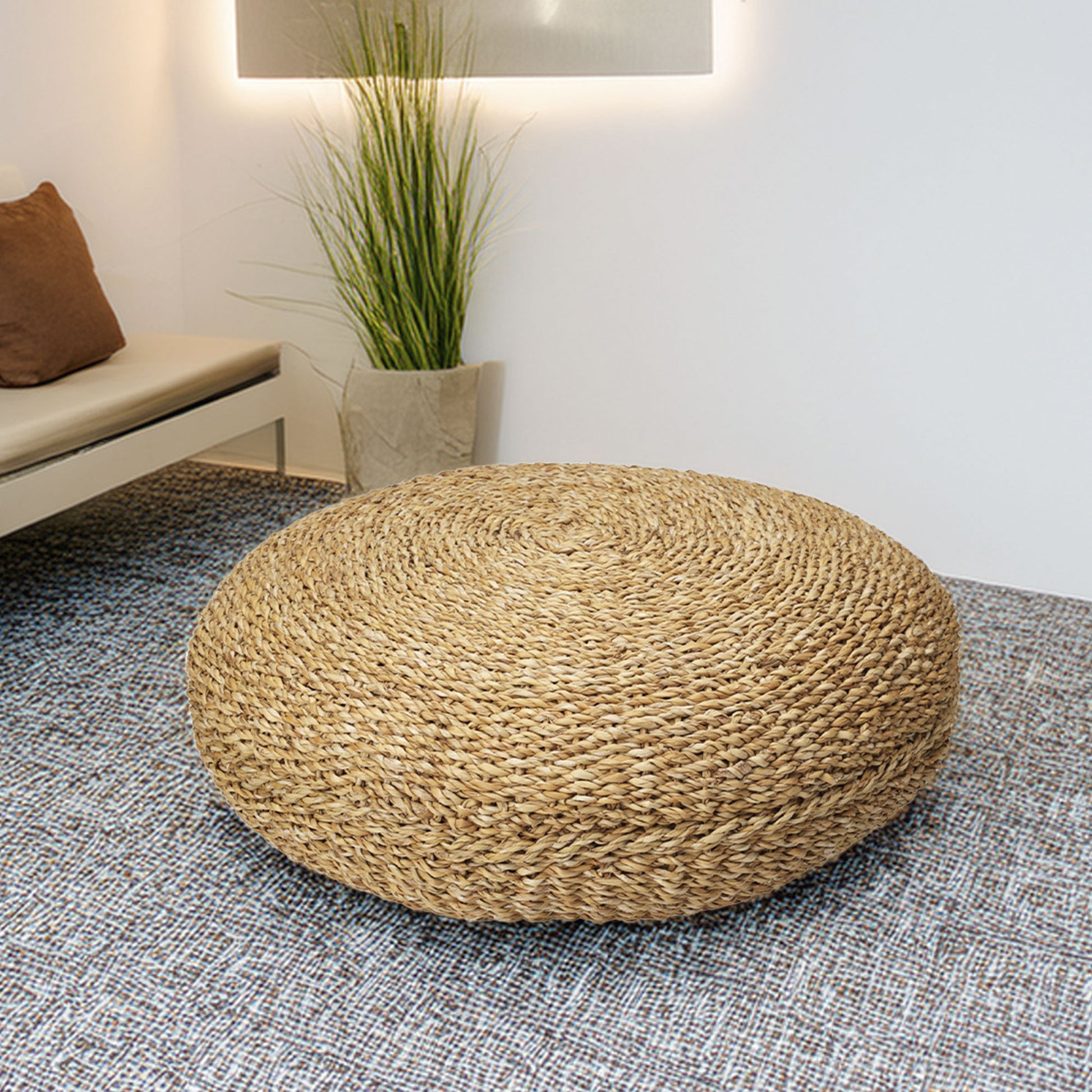 Well Home Puf Redondo De Algodón Beige Ø58x20cm_3