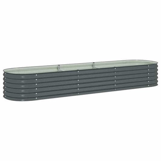 Arriate De Acero Galvanizado Gris 320x80x44 Cm_0