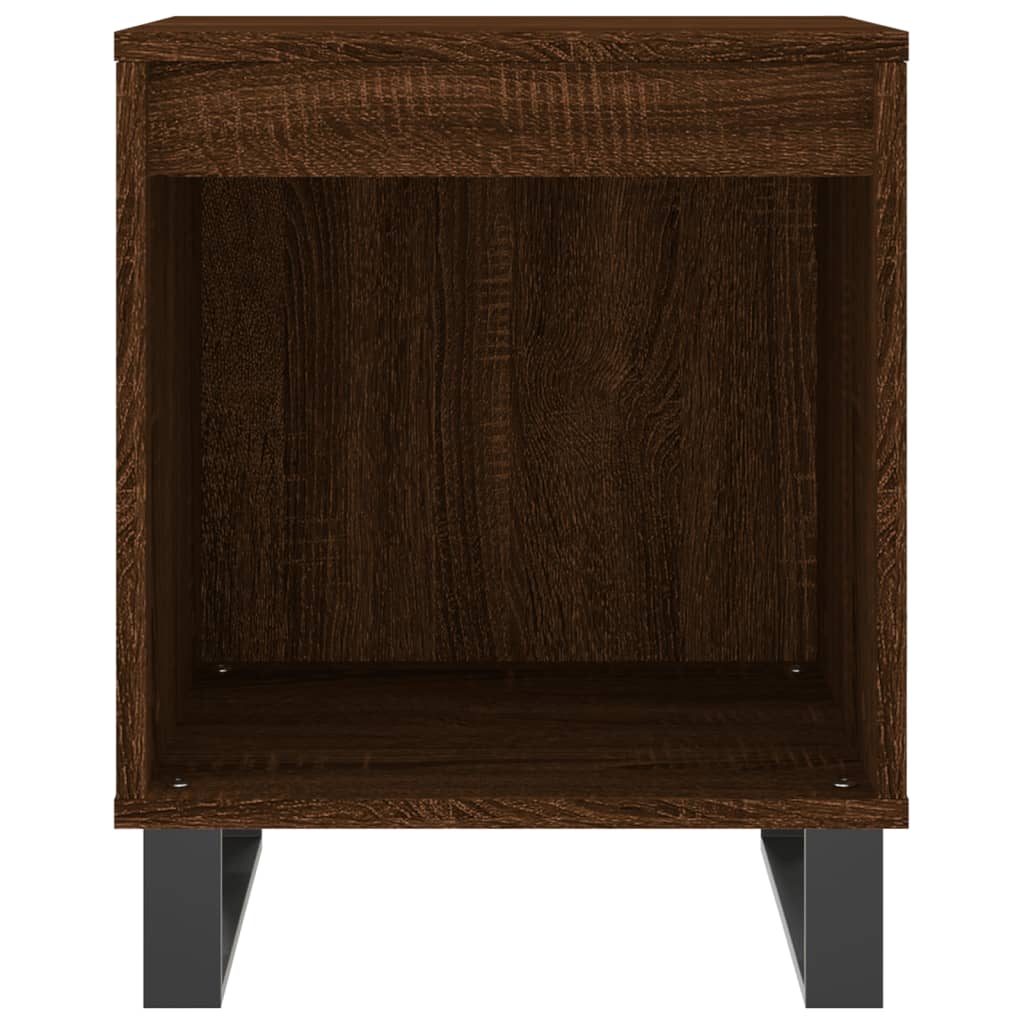 Mesita De Noche Madera De Ingeniería Marrón Roble 40x35x50 Cm_2