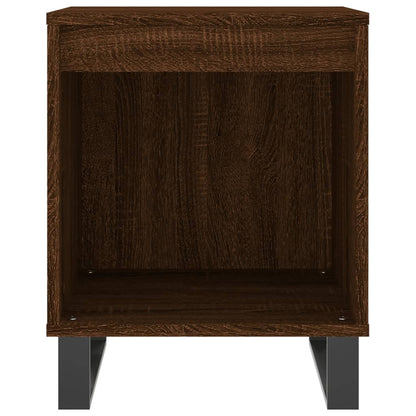 Mesita De Noche Madera De Ingeniería Marrón Roble 40x35x50 Cm_2