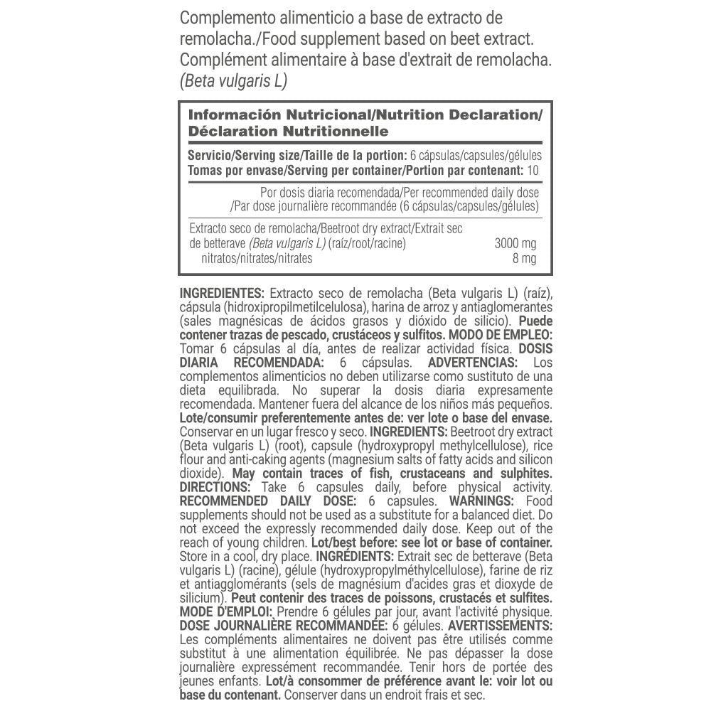 Nitrobeet Extracto De Remolacha 3000mg - 60 Cápsulas Vegetales - Remolacha - Masmusculo_5