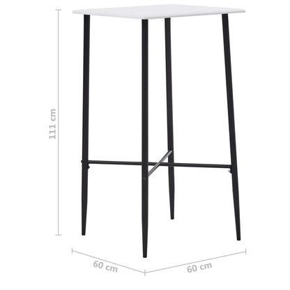 Mesa Alta De Cocina Mdf Blanco 60x60x111 Cm_3