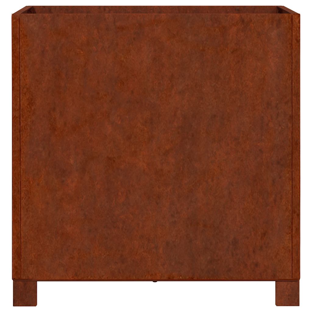 Jardinera Con Patas Acero Corten Oxidado 50x50x50 Cm_5