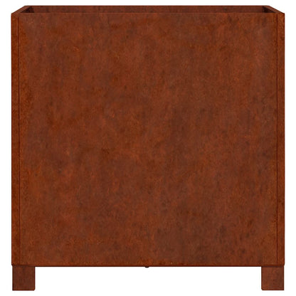 Jardinera Con Patas Acero Corten Oxidado 50x50x50 Cm_5
